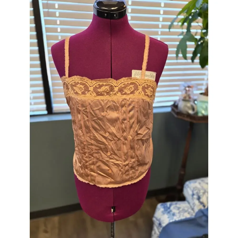 Vintage Kayser Satin Lace Corset Camisole USA Size 34